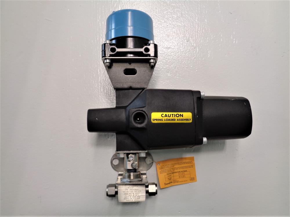 Swagelok 1/2" 316 SS Ball Valve W/Whitey Actuator W/Honeywell Microswitch